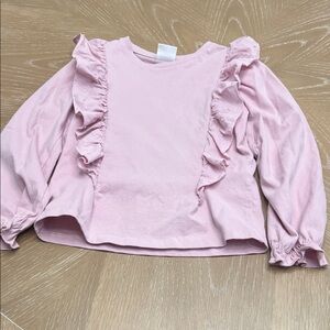 Zara Light Pink Ruffled Kids Blouse
